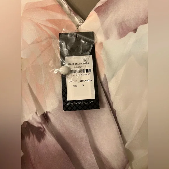 CITY CHIC Bella Rosa Ivory Maxi Dress Size 16 - Picture 7 of 11